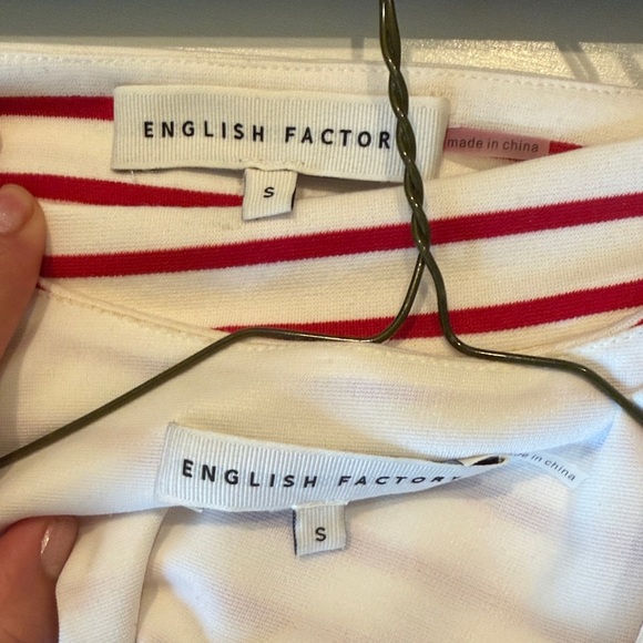 English Factory Red and White Striped Sleeveless Jacket with Gold Buttons - Picture 8 of 8